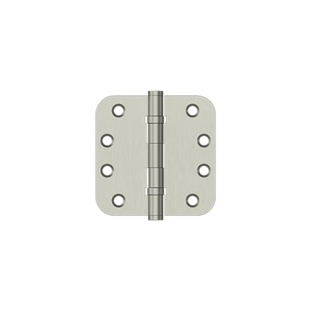 Deltana 4 x 4 x 5/8 Radius Ball Bearing Hinge; Satin Nickel Finish DSB4R5B15
